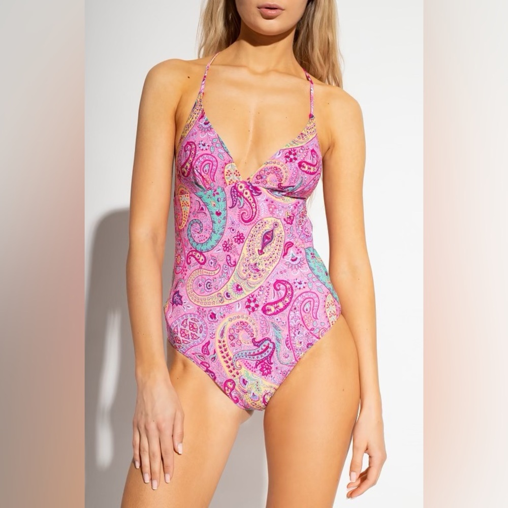 Etro Paisley Pink One Piece Swimsuit